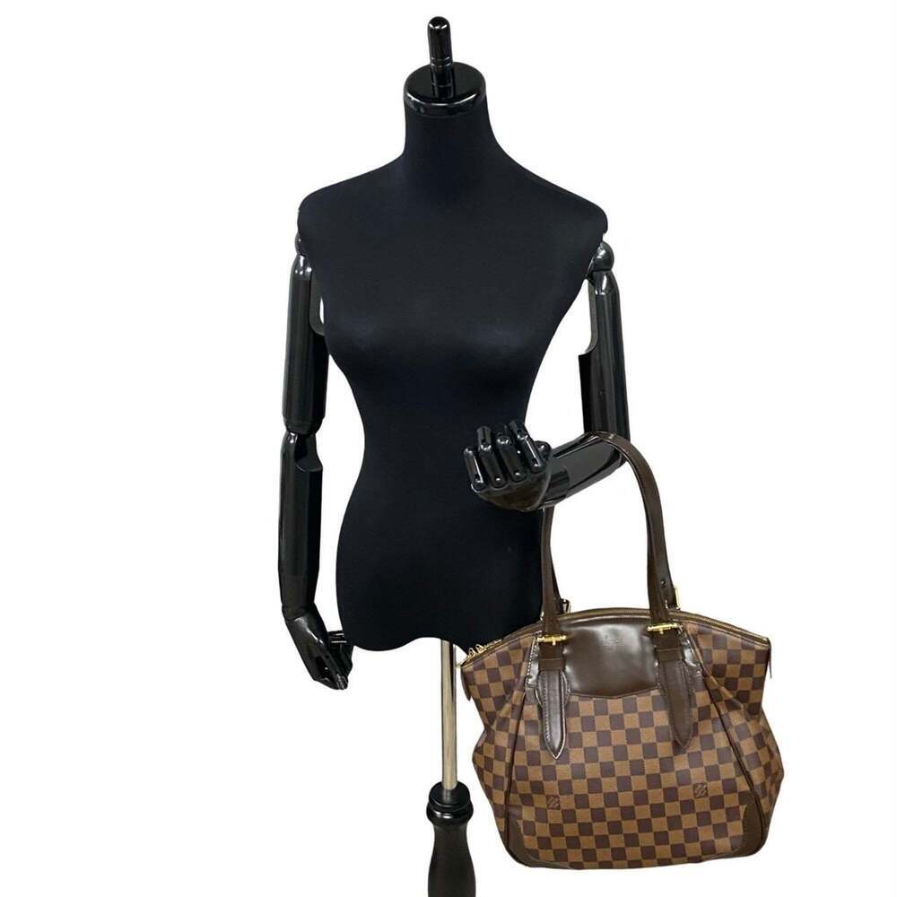 LOUIS VUITTON Authentic Brown Damier Leather Tote Bag - Picture 2 of 9